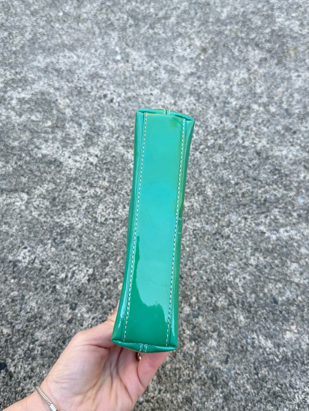 Coach Y2K Patent Leather Mini Purse Green Teal Glossy Vintage - Picture 7 of 16